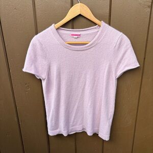 J.Crew 100% Cashmere T Shirt Light Pink  Short Sleeve Sweater Women size Med